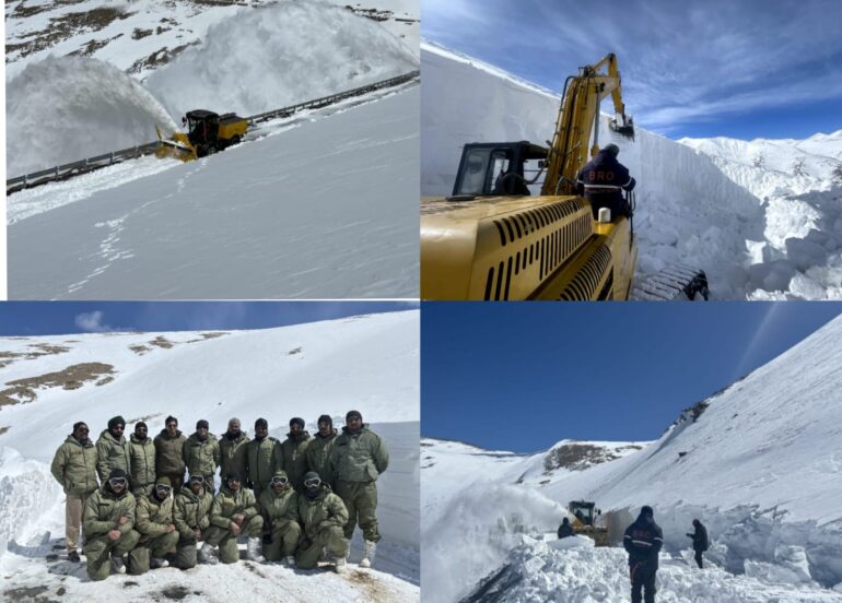 सीमा सड़क संगठन ने लेह-मनाली राष्ट्रीय राजमार्ग खोलने का कार्य शुरू किया