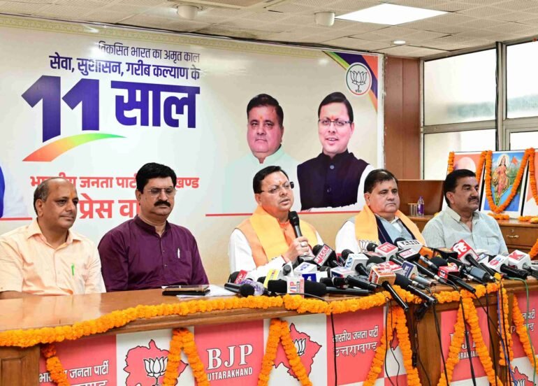 प्रधानमंत्री मोदी के 11 साल पूरे होने पर मुख्यमंत्री धामी बोले — भारत ने बनाई वैश्विक मंच पर मजबूत पहचान