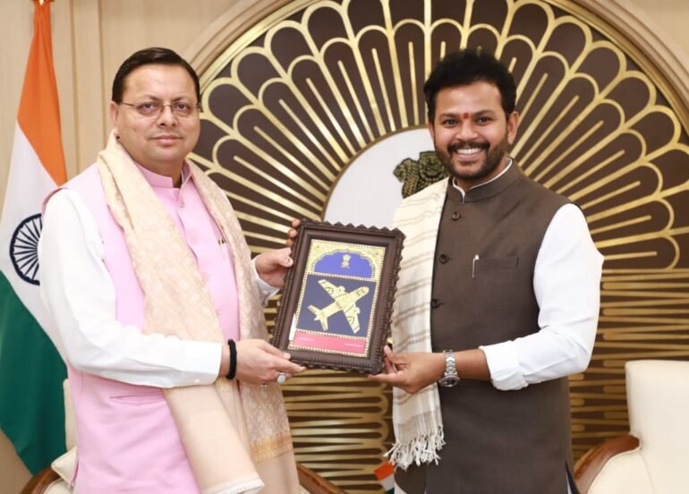 मुख्यमंत्री ने केंद्रीय नागरिक उड्डयन मंत्री से उत्तराखण्ड में हवाई सेवाओं के विस्तार पर की चर्चा
