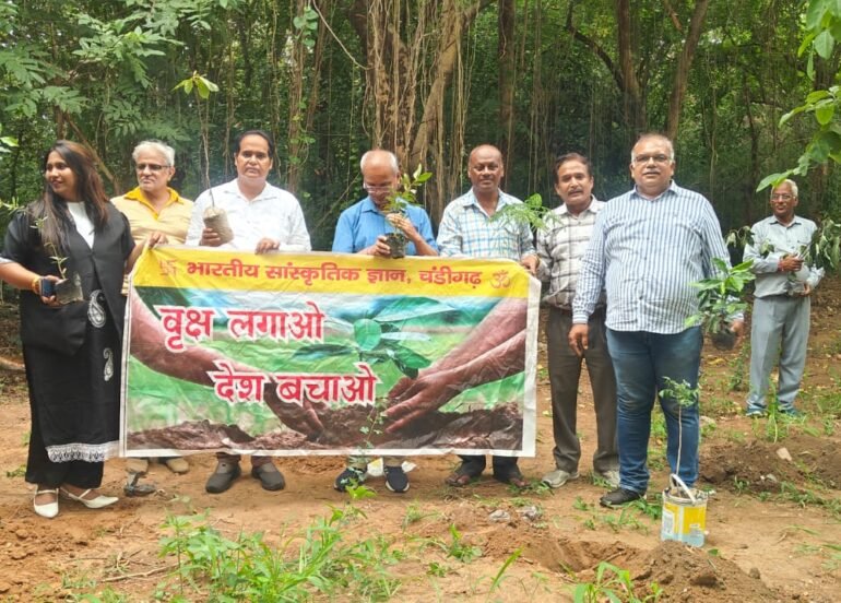 भारतीय संस्कृतिक ज्ञान संस्था ने पुष्पक सोसायटी में हुआ वृक्षारोपण
